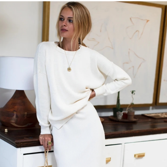 Emerson Fry Carolyn Sweater - Ivory Organic Cotton Size Medium - Picture 3 of 11